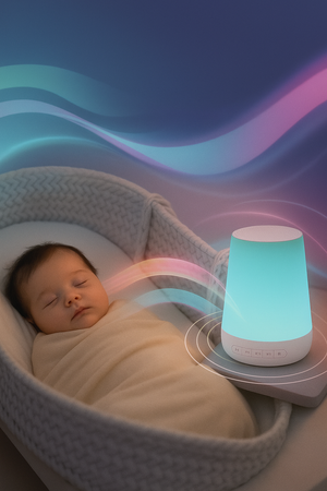DreamHalo sleep device with gentle turquoise glow
